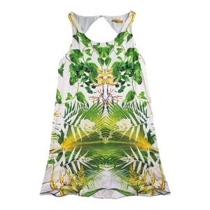 Alice + Olivia Tropical Backless Dress in Green and Yellow